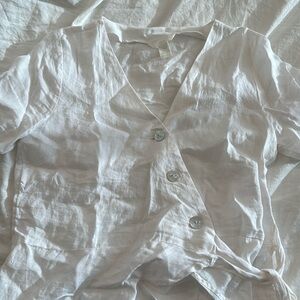 H&M linen cross button shirt